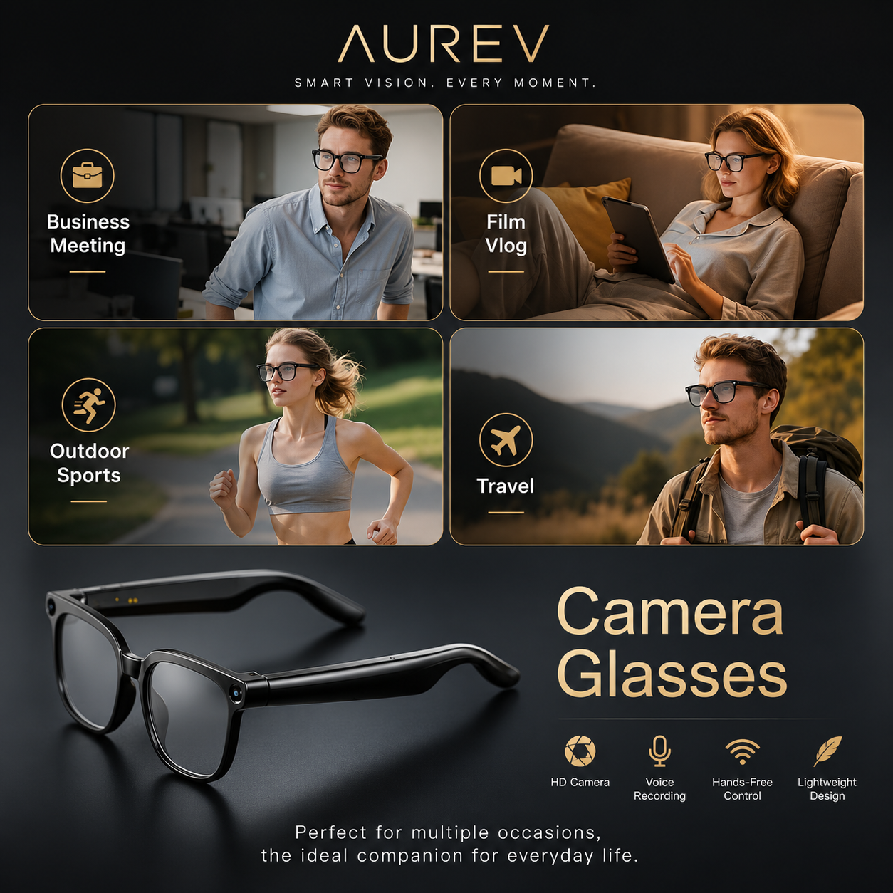 Aurev® AI Smart Glasses