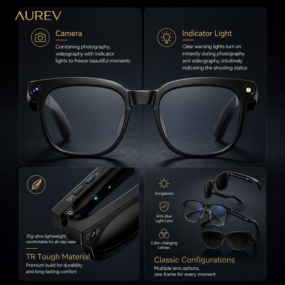 Aurev® AI Smart Glasses