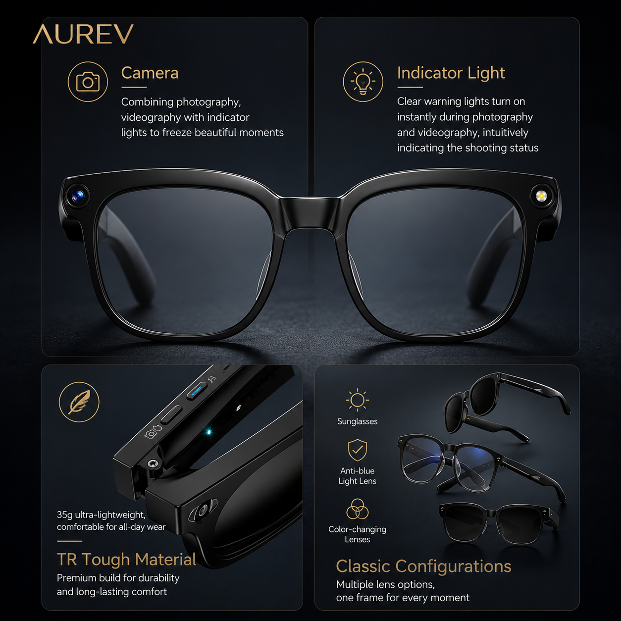 Aurev® AI Smart Glasses