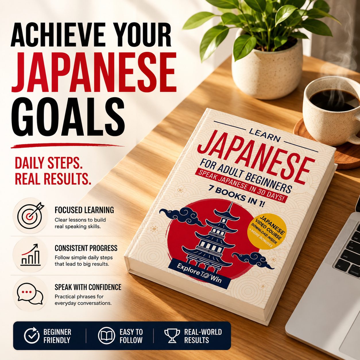 Learn Japanese in 30 Days™ – Complete Beginner Course (7 Books in 1) - Book Only