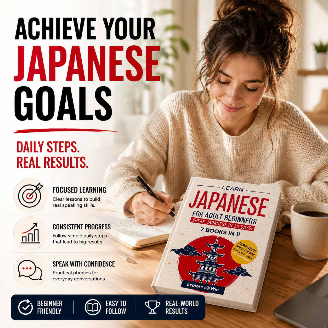 Learn Japanese in 30 Days™ – Complete Beginner Course (7 Books in 1) - Book Only