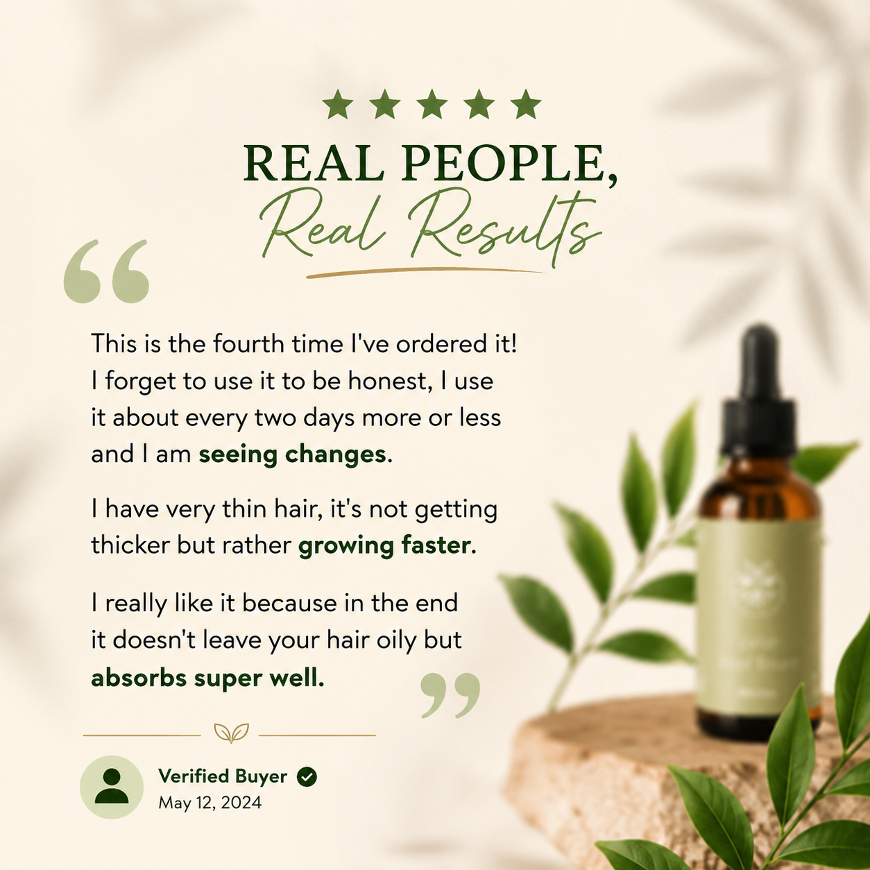 Advanced Ginger Hair Growth Serum for Fuller, Thicker Hair