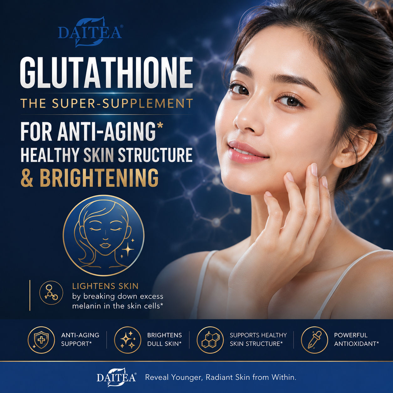 NAC+ Glutathione Capsules Antioxidant, Kidney and Liver Cleansing, Detoxification & Repair, Skin Whitening Cell Growth, Immunity